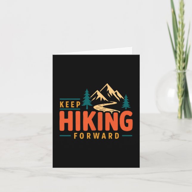 Hiking keep forward mountain trail adventure card (Front)