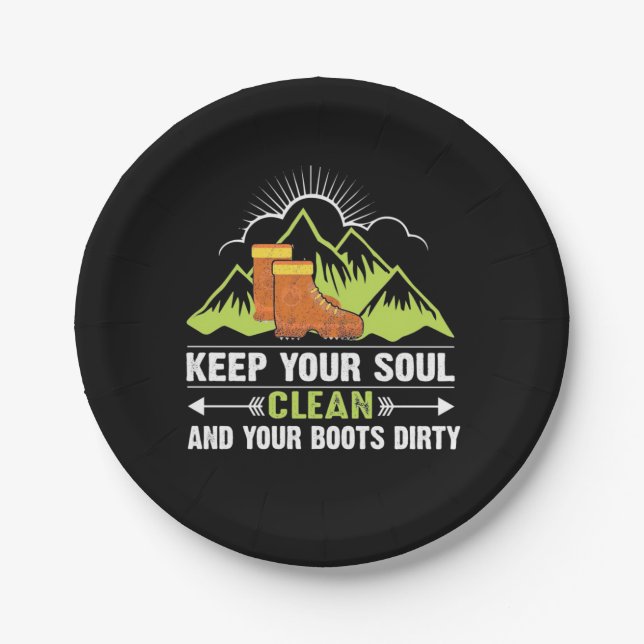 Hiking Keep Your Soul Clean Paper Plates (Front)