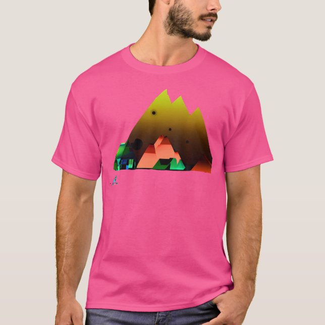 Hiking Landscape Design Rainbow Mountain T-Shirt (Front)