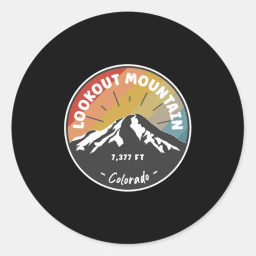 Hiking Lookout Mountain Colorado Classic Round Sticker