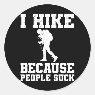 Hiking Lover Mountain Climbing Mountaineer Classic Round Sticker