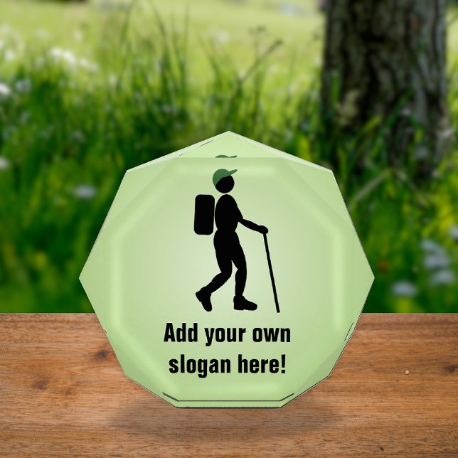 Hiking Man Silhouette with Customizable Text Award (Creator Uploaded)