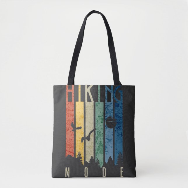 Hiking Mode Nature Outdoors Mountain Camping Funny Tote Bag (Front)