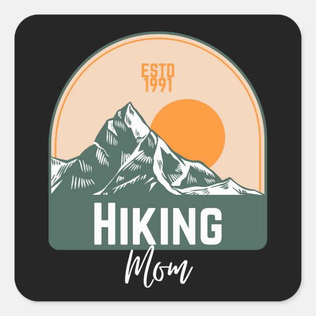 Hiking Mom Square Sticker (Front)