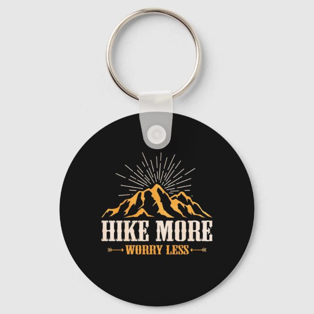 Hiking More Worry Less Keychain (Front)