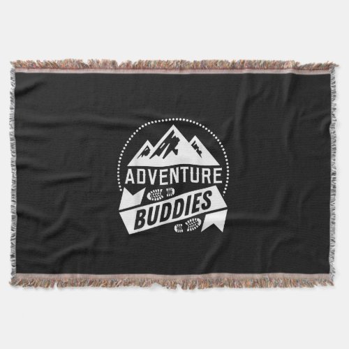 Hiking Mountain Adventure Buddies Camping Throw Blanket