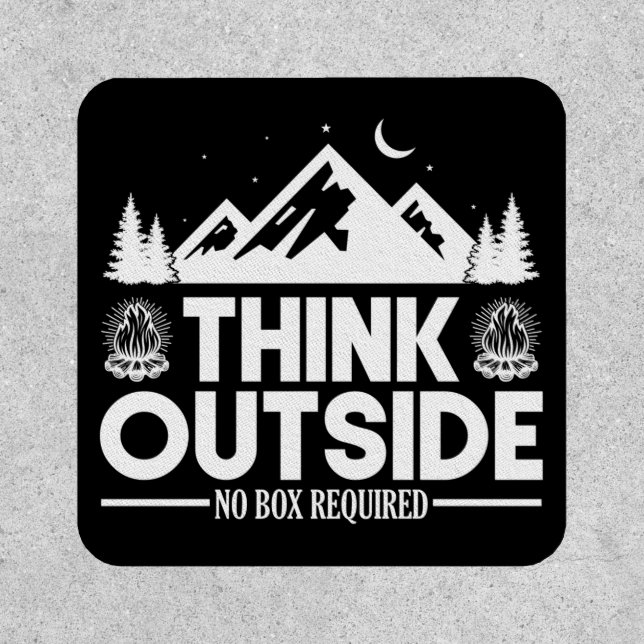 Hiking Mountain Think Outside No Box Required Patch (Front)
