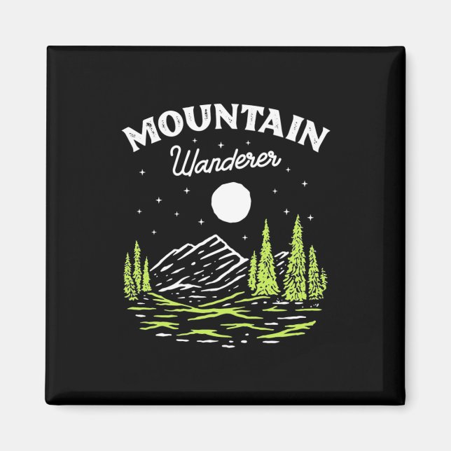 Hiking Mountain Wanderer Magnet (Front)