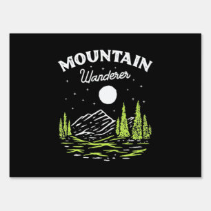 Hiking Mountain Wanderer Sign