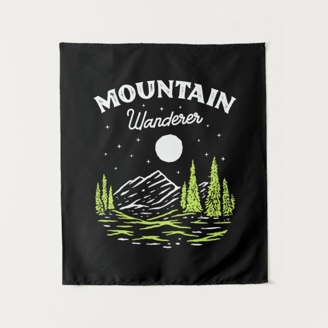 Hiking Mountain Wanderer Tapestry (Front)