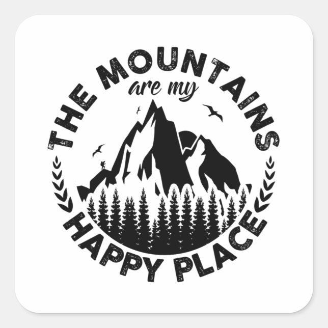 Hiking mountains | Bergsteiger Hiker gift ideas Square Sticker (Front)