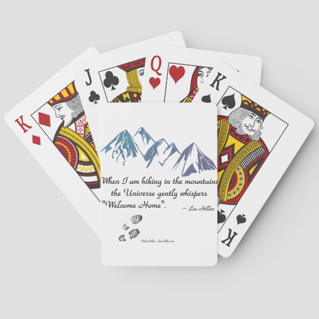 Hiking mountains Universe whispers Welcome Home Poker Cards (Back)