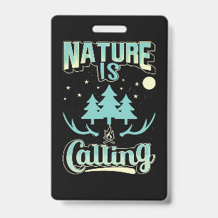 Hiking Nature Is Calling Badge