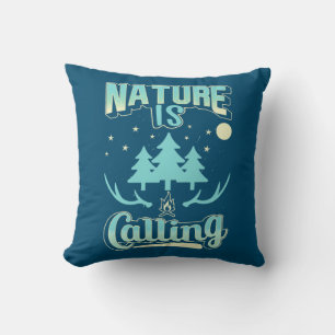 Hiking Nature Is Calling Throw Pillow