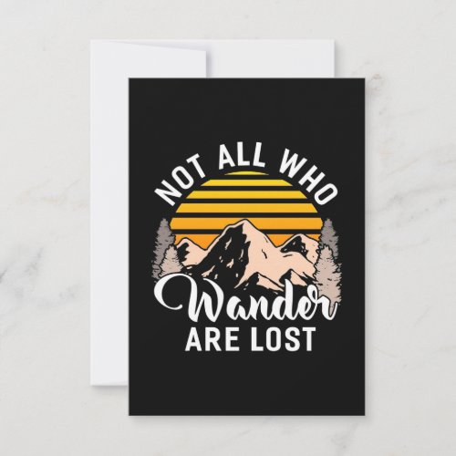 Hiking Not All Who Wander Are Lost RSVP Card