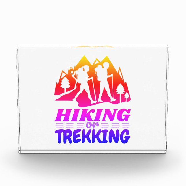 Hiking or Trekking Acrylic Award (Front)