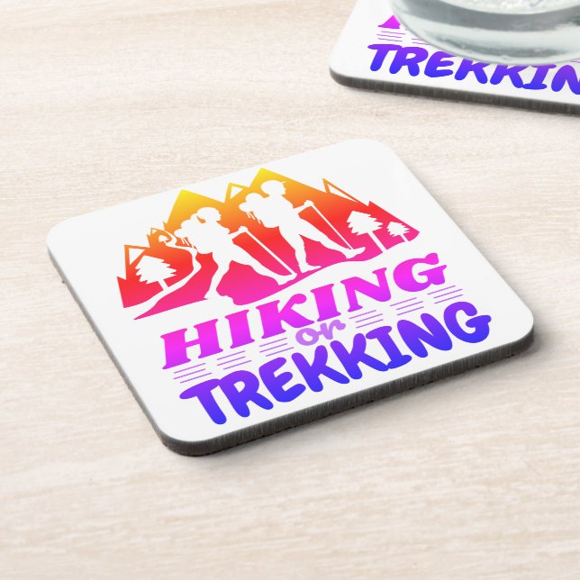 Hiking or Trekking Beverage Coaster (Left Side)