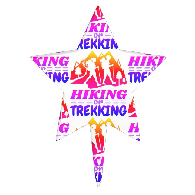Hiking or Trekking Cake Topper (Front)