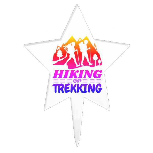 Hiking or Trekking Cake Topper (Front)