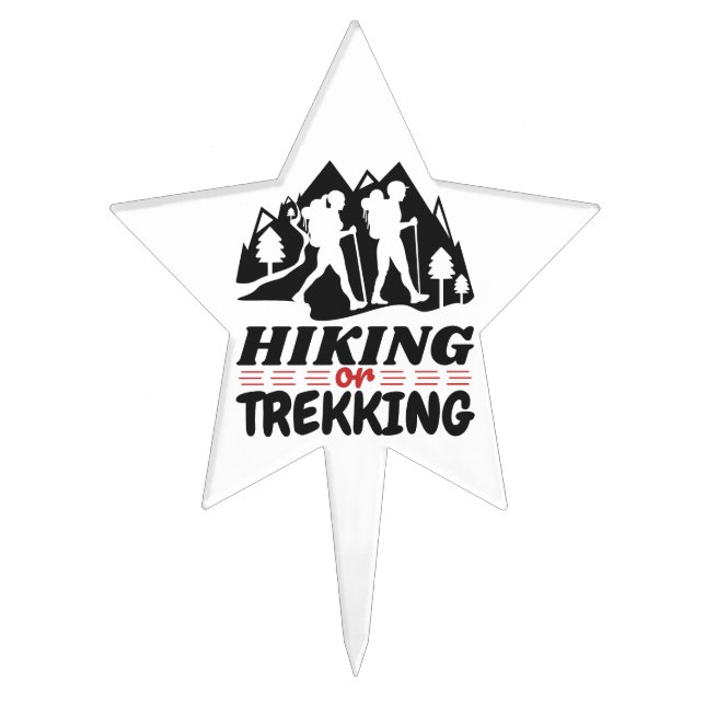 Hiking or Trekking Cake Topper (Front)