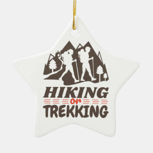Hiking or Trekking Ceramic Ornament