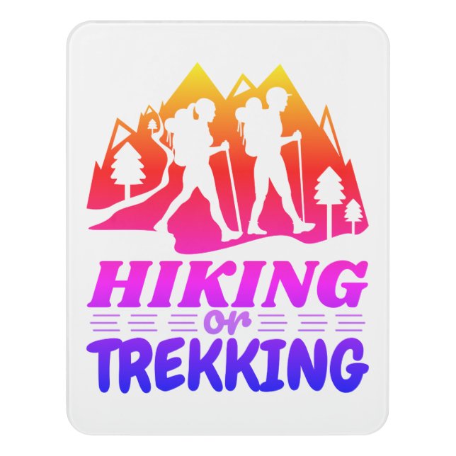 Hiking or Trekking Door Sign (Contemporary Vert)