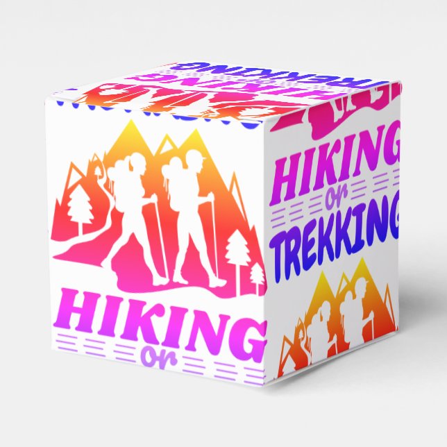 Hiking or Trekking Favor Boxes (Front Side)