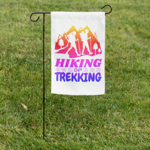 Hiking or Trekking Garden Flag