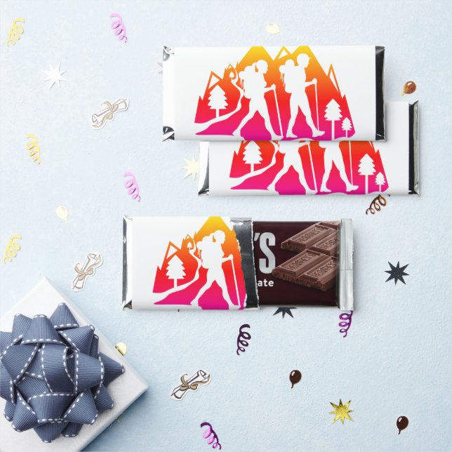 Hiking or Trekking Hershey Bar Favors (Front)