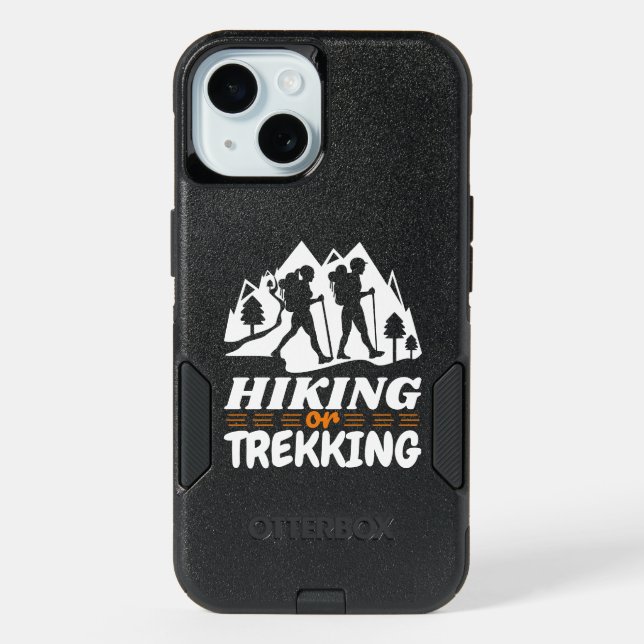 Hiking or Trekking iPhone 15 Case (Back)