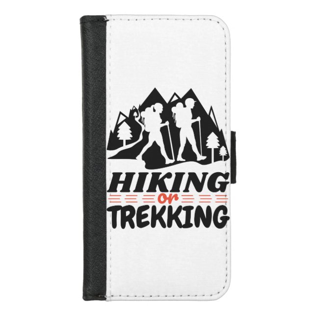 Hiking or Trekking iPhone Wallet Case (Front)