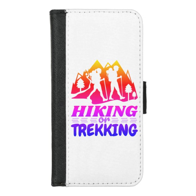 Hiking or Trekking iPhone Wallet Case (Front)