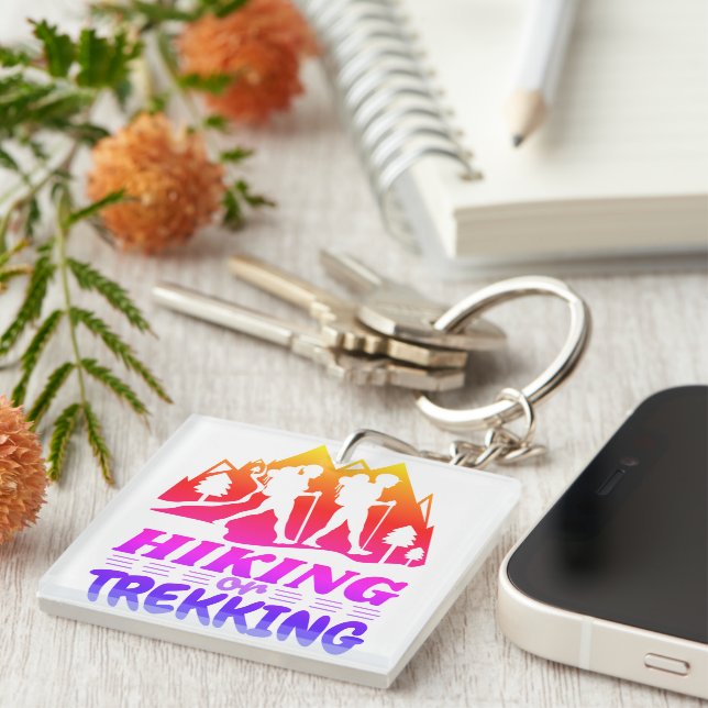 Hiking or Trekking Keychain (Front Right)