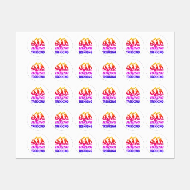 Hiking or Trekking Labels (Sheet)