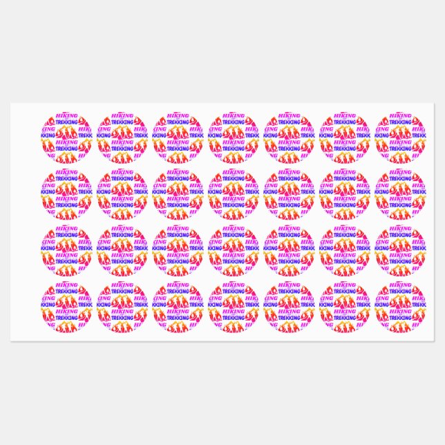 Hiking or Trekking Labels (Sheet)