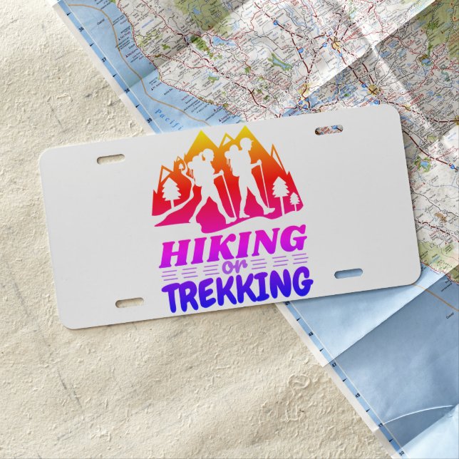 Hiking or Trekking License Plate (In Situ)