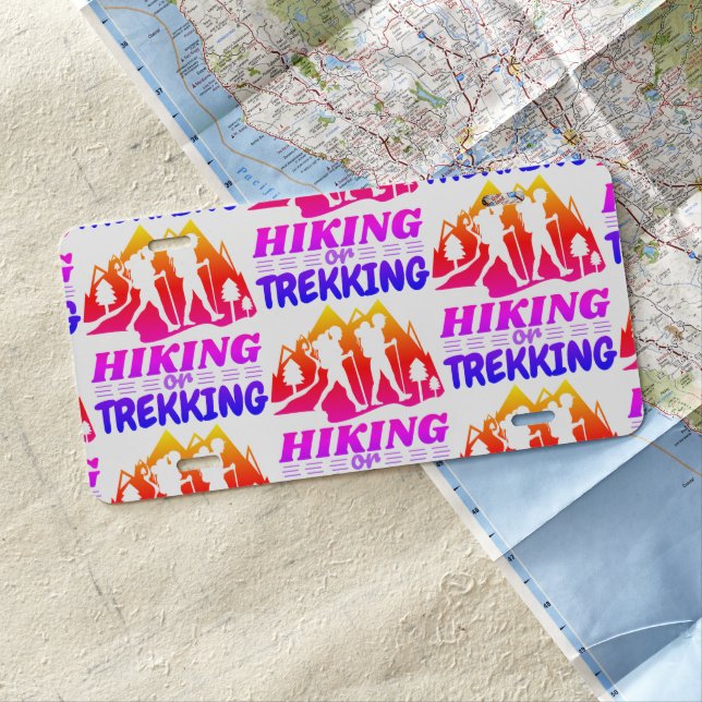 Hiking or Trekking License Plate (In Situ)