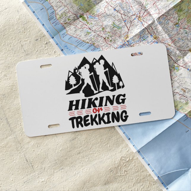 Hiking or Trekking License Plate (In Situ)