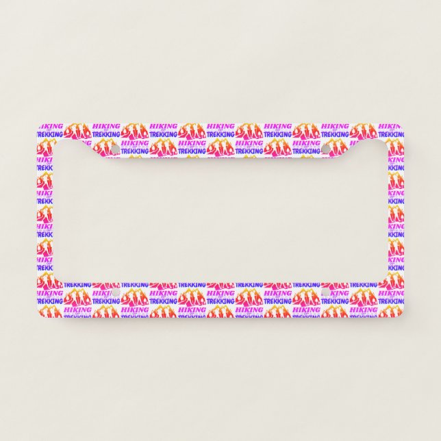 Hiking or Trekking License Plate Frame (Front)
