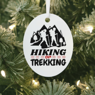 Hiking or Trekking Metal Ornament