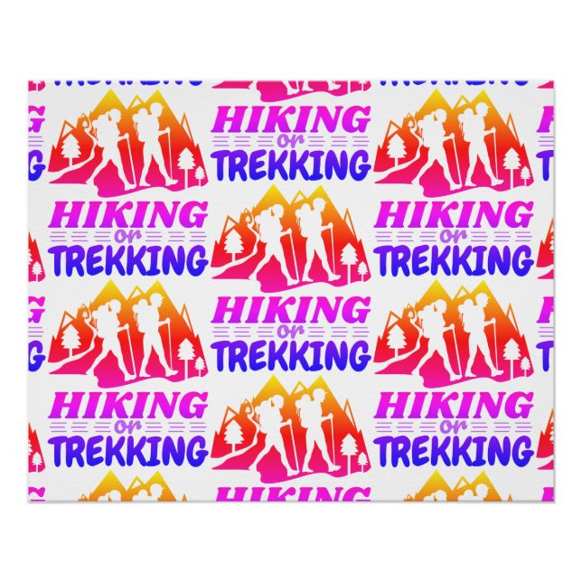 Hiking or Trekking Poster (Front)