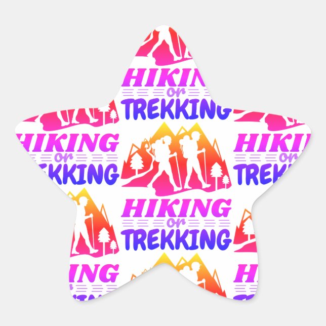 Hiking or Trekking Star Sticker (Front)