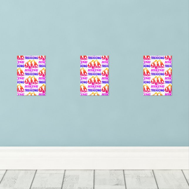 Hiking or Trekking Wall Art Sets (Wood Floor)