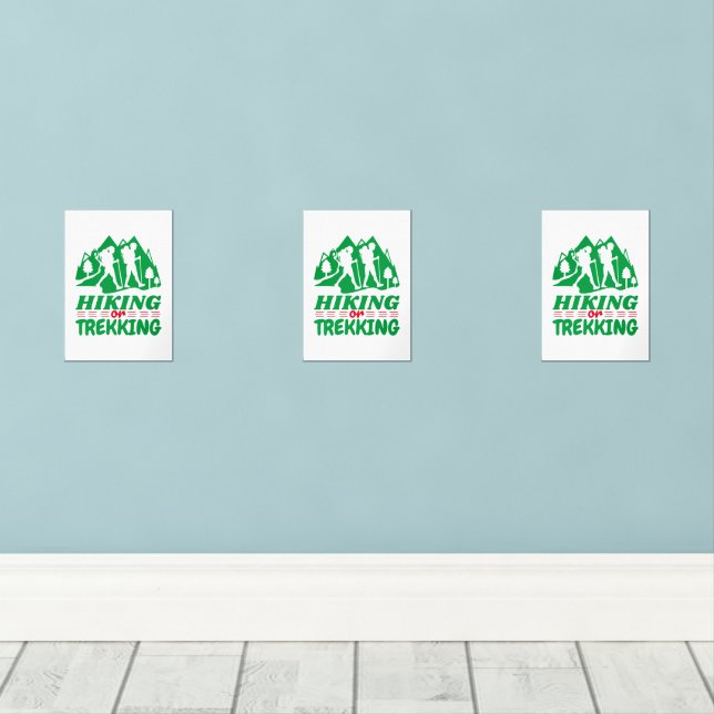 Hiking or Trekking Wall Art Sets (Wood Floor)