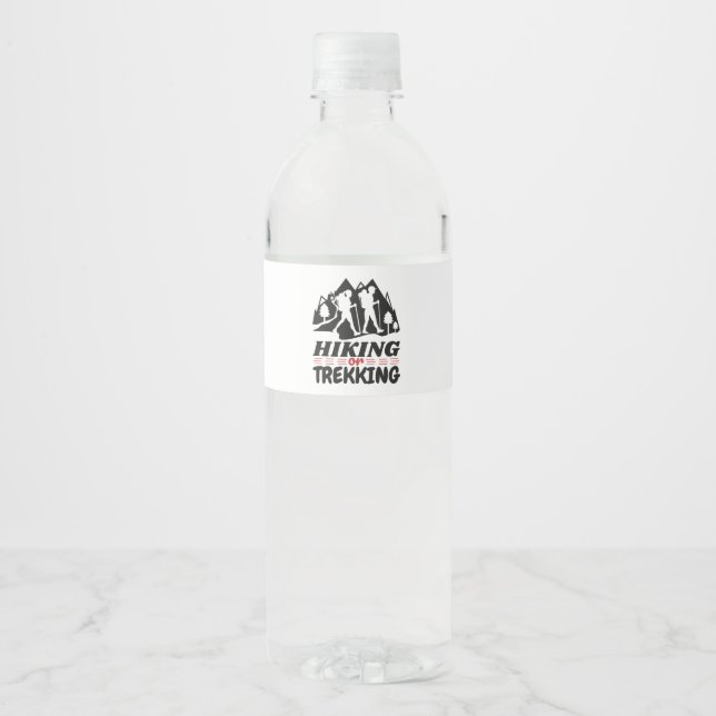 Hiking or Trekking Water Bottle Label (Front)