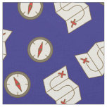 Hiking Orienteering Kids Room Decor Blue Fabric