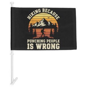 Hiking Outdoor Funny Hiker Car Flag