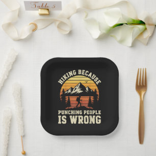Hiking Outdoor Funny Hiker Paper Plates