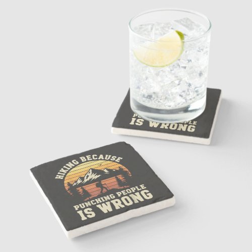 Hiking Outdoor Funny Hiker Stone Coaster