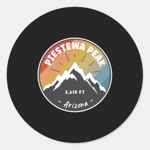 Hiking Piestewa Peak Arizona Classic Round Sticker